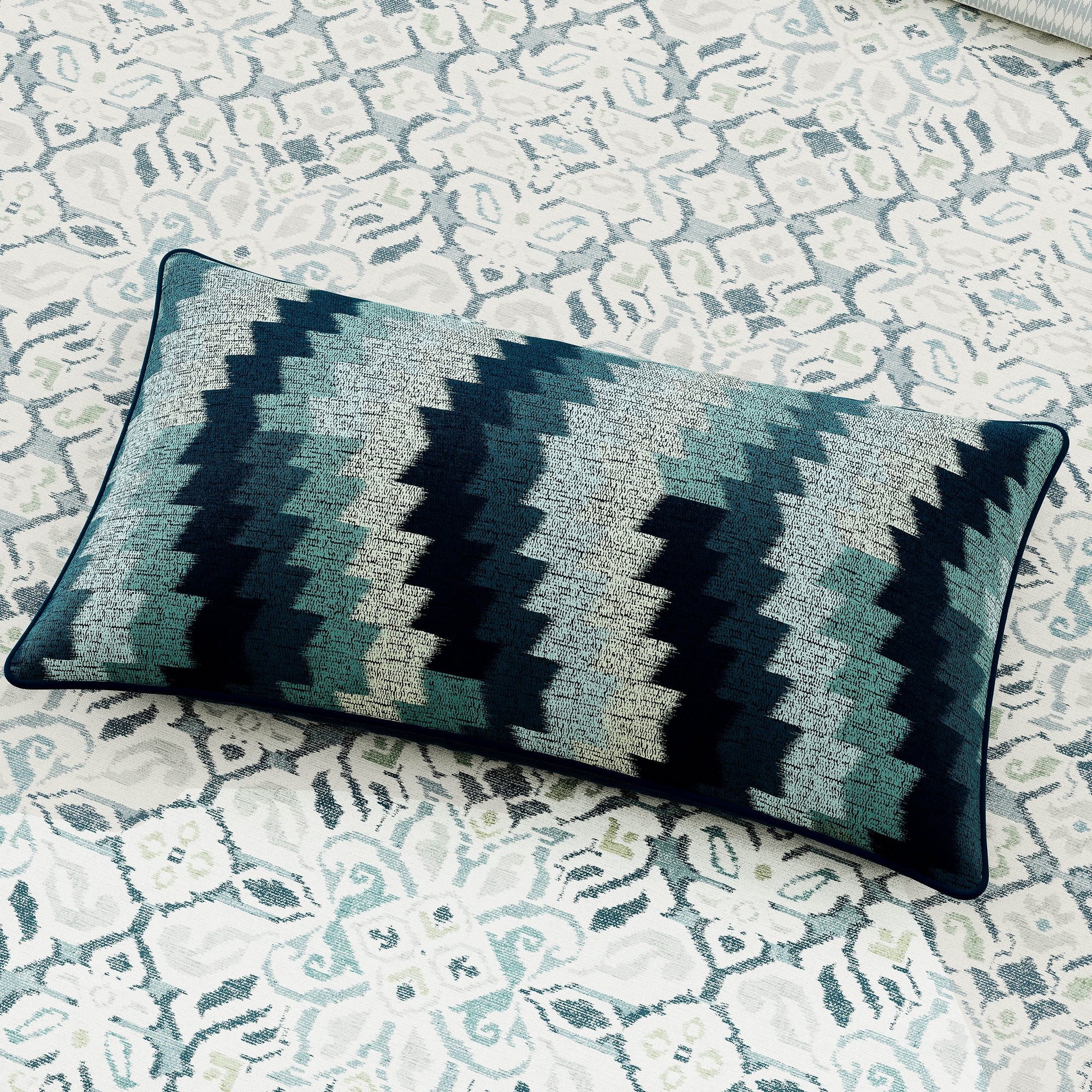 Hallie Cushion By Bedeck Of Belfast In Celadon Blue